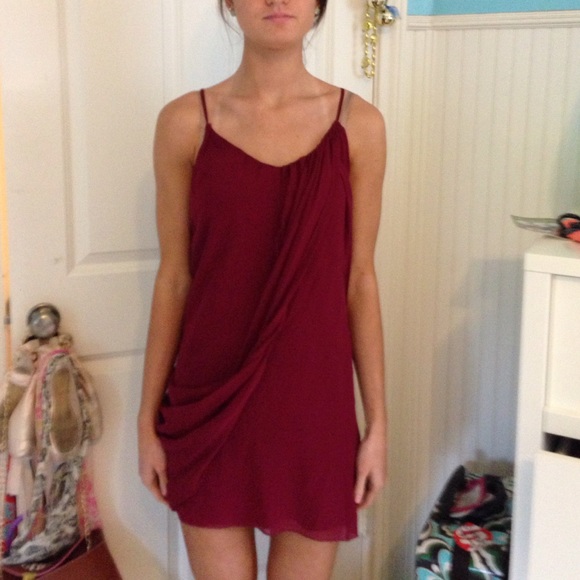 Maroon drape dress