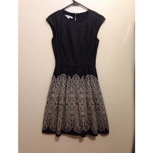 Maggy London A-line dress and A&F jeans