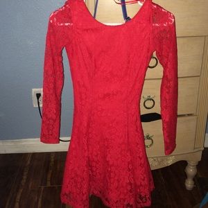 Red Short Lace Dress
