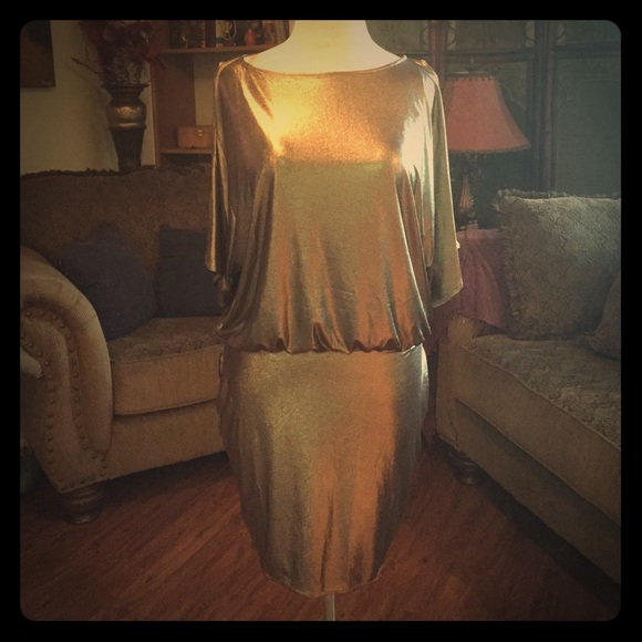 Moda International-Gold Dress