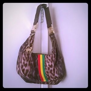 L.A.M.B. rasta leopard print hobo bag