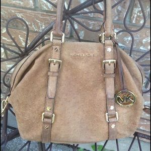 Michael Kors Bedford Ostrich Bowling handbag