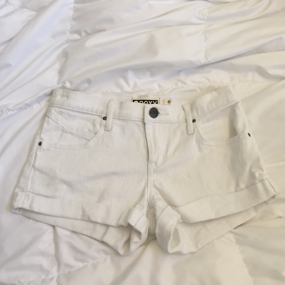 White denim shorts