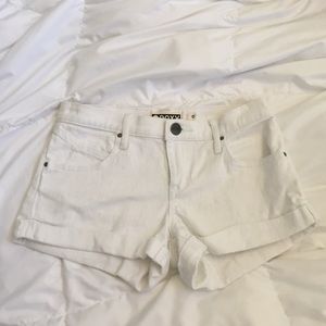 White denim shorts