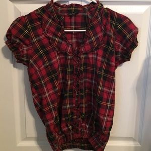 Plaid print blouse