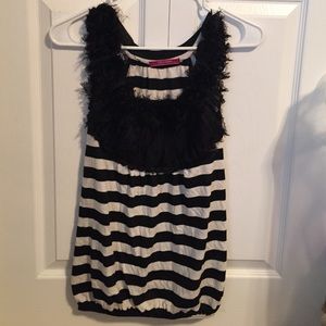 Embroidered stripped tank