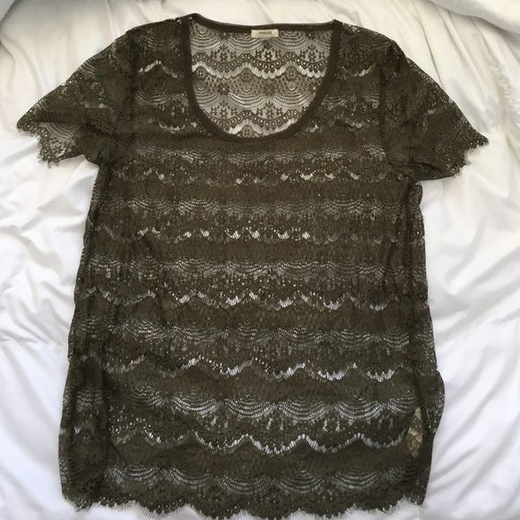 Lace olive shirt