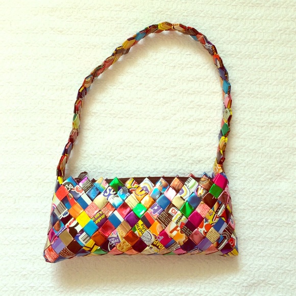 Clutches & Wallets - Recycled Material Handmade Clutch / Purse