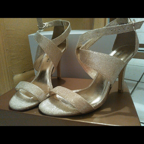 Gold Heels Worn Once Good Condition