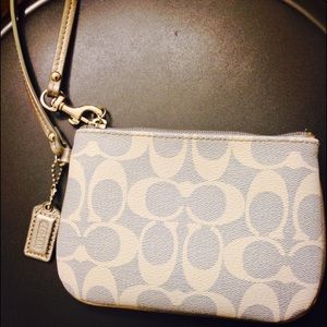 Baby blue Coach wristlet purse