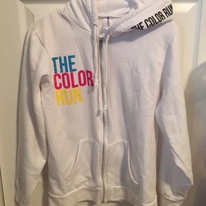 Color run zip up hoodie