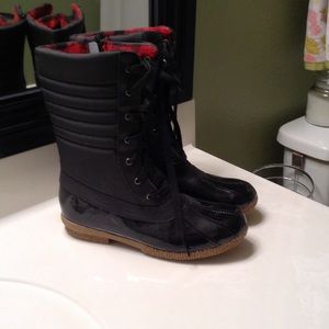 Black combat boots
