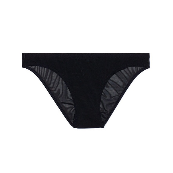 PINK - Black Mesh Bikini Panty