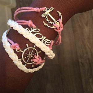 Pink & White Charm Bracelet.