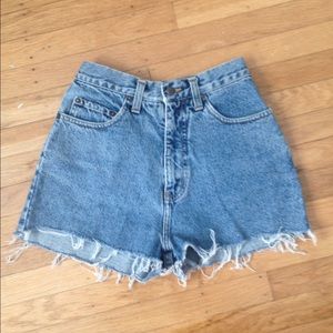 High waisted denim shorts