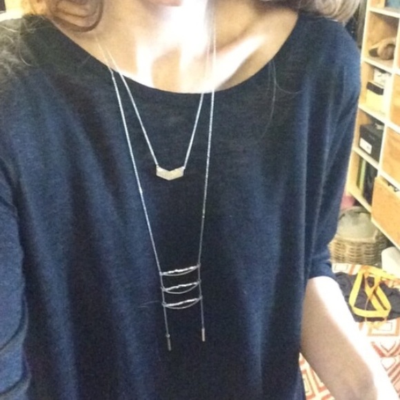 Silver chevron necklace - Picture 2 of 4