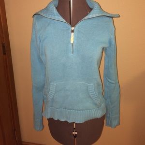 Gap quarter zip blue knit sweater