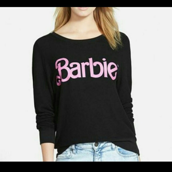 Wildfox Tops - Wildfox Barbie My Resume Jumper Black w/ Pink