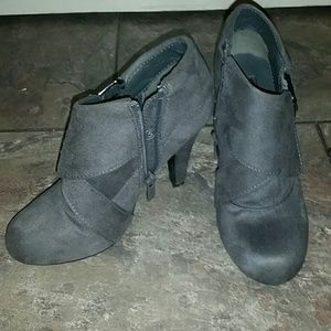 Gray Suede Ankle Booties