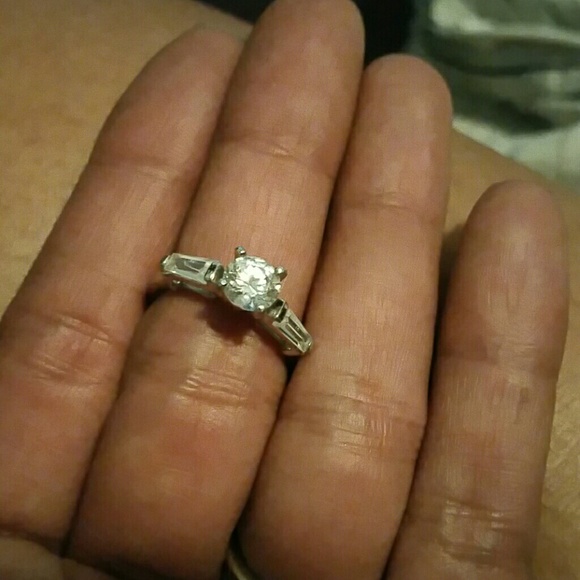 Sterling silver and cubic zirconia ring.