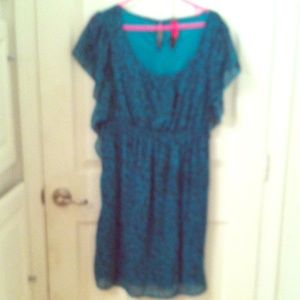 Floral Green dress with key hole