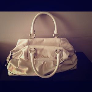 Coach Satchel - cream leather