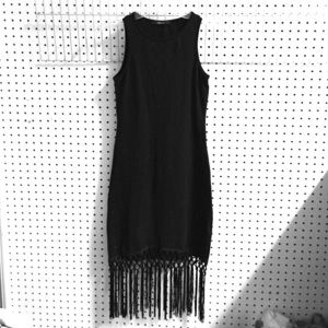Black Fringe Bodycon Dress
