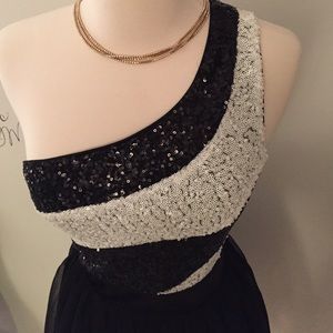 As U Wish Dresses - Dress! π1 shoulder sequins top flirty bottom π As U Wish Dresses - Dress! π1 shoulder sequins top flirty bottom π
