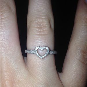 Diamond Heart Ring in 10K White Gold