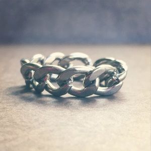 Silver Plated Chain Ring