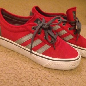 Adidas red tennis shoes