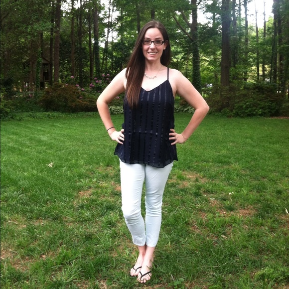 •Silk navy top• - Picture 3 of 4