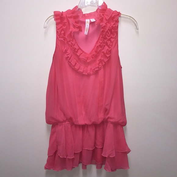 Beautiful Ruffle Collar Peach Top