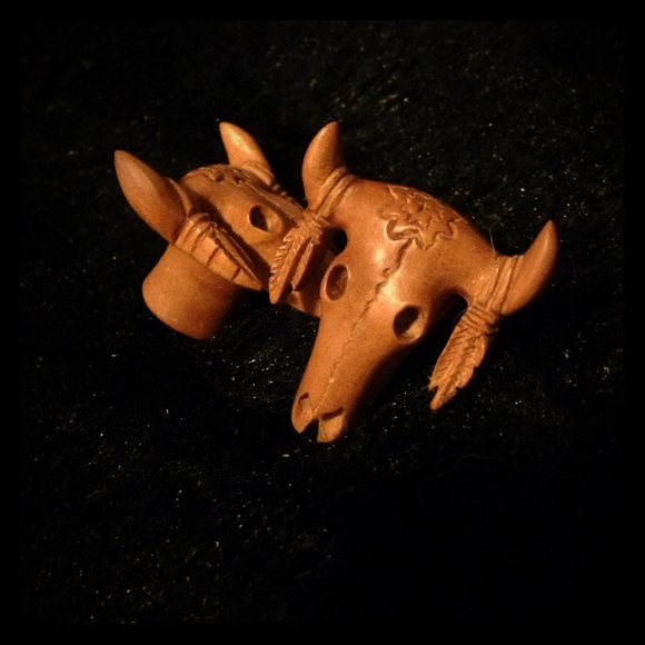 ORGANIC WOOD CARVED BULL SKULL PLUGS