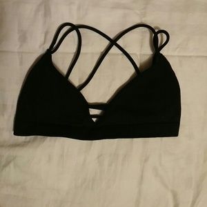 Black strappy bralette.