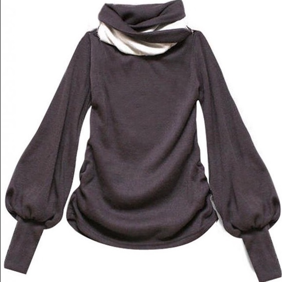 High collar long sleeve blouse
