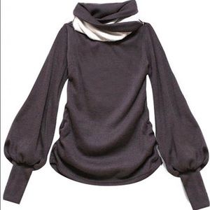 High collar long sleeve blouse