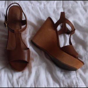 Brown Cathy Jean Wedges SOLD
