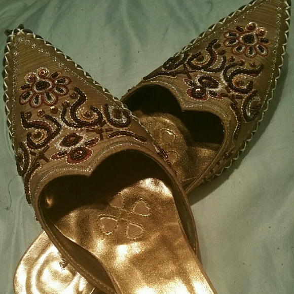 Beautiful beaded & embroidered women's mules