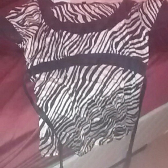 Bebe zebra stripe top