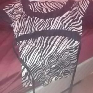 Bebe zebra stripe top