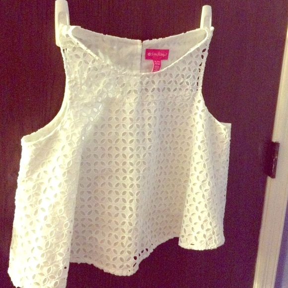 Lilly for Target girls xl white eyelet tank