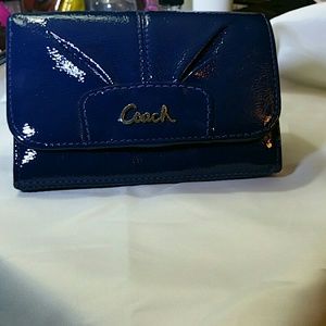 Cobalt Blue Patent Ashley Compact clutch wallet