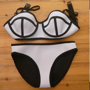 White triangle swimsuit