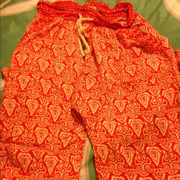 F21 White and Orange Small/xs Joggers