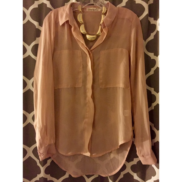 Blush Pink Sheer Blous - Picture 1 of 1