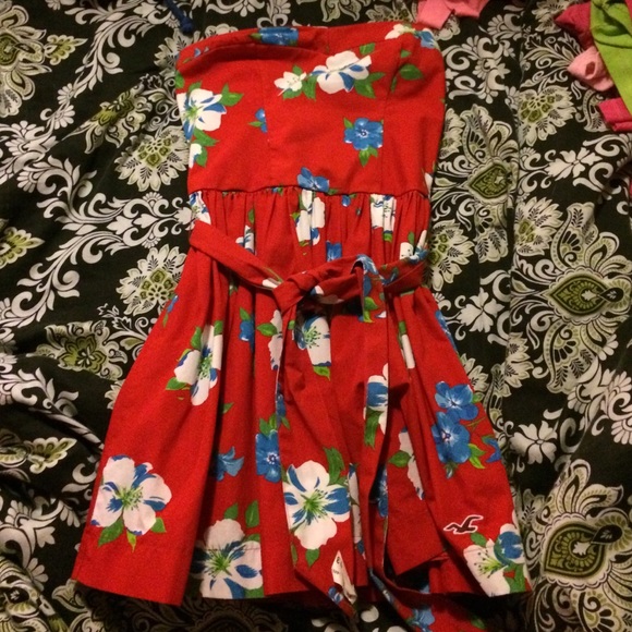 red flower dress