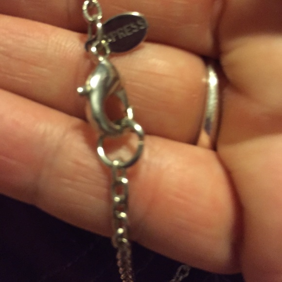 Silver colored necklace And wide bracelet - Picture 3 of 4