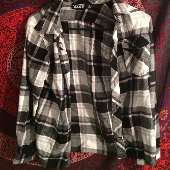 Oversized black and white flannel
