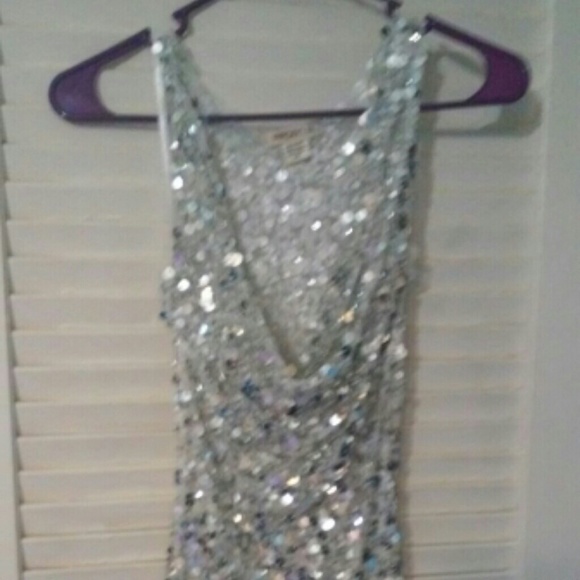 Silver Sequin sexy dress